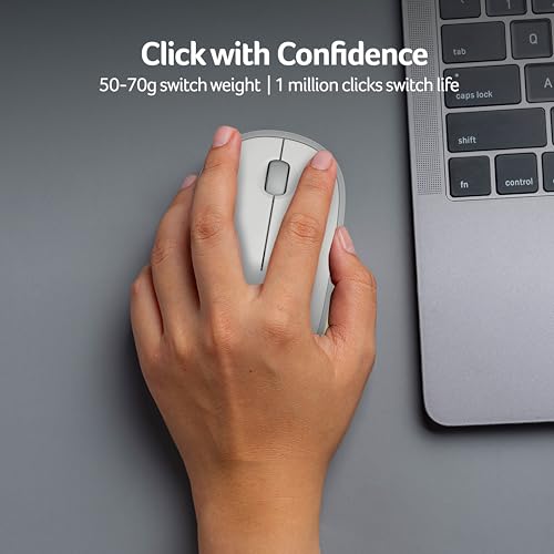 Image of Acer Bubble Wireless Mouse AMR100 | 2.4GHz Silent Click | 1600 DPI | Ergonomic | AA Battery | Win8 /10 /11 | Compact Lightweight Design | Color: White /Grey