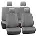 FH Group Universal Fit Full Set Deluxe Seat Cover - Leatherette (Gray) (Airbag compatible and Rear Split, Fit Most Car, Truck, Suv, or Van, FH-PU007115)