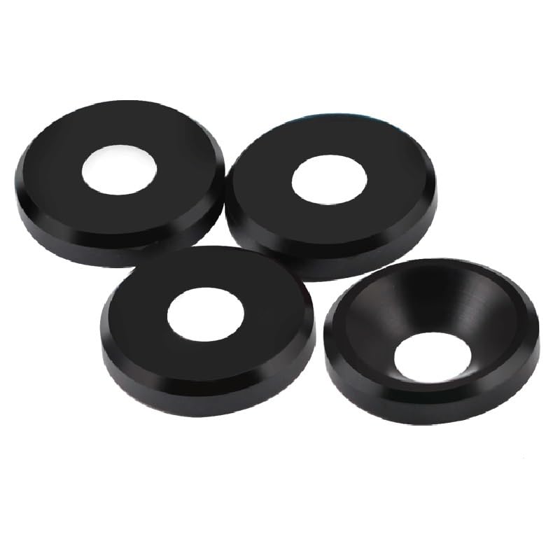 Conical Countersunk Washer 1pc Plastic Concave Hole Countersunk Gasket Insulating Thickened Black Convex Washer Piece Conical(Silver)