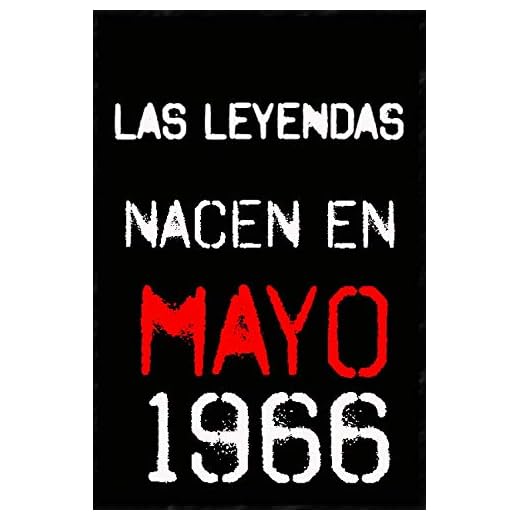 las leyendas nacen en mayo 1966 ; regalo de cumpleaños 54 años para mujer y para hombres .forrado cuaderno de notas ; liberta de apuntes ; agenda o diario personal divertido regalo de cumpleaños