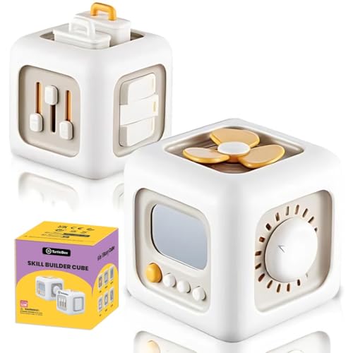 Image of TurtleBee 6-in-1 Montessori Toy | Life Skill Builder Cube | Toys for Kids 1-3 Years | Activity Cube | Fine Motor Skills & Early Learning Development | Travel Friendly Learning Toy | Birthday Gift