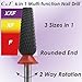 C & I Nail Drill Bit 6 in 1 Multi-function Rounded End E-file, Diamond Coat, CNC Overall Cut Nail Tools for Nail Techs Quick Remove Acrylic Nail Gels & Nail Art (Special Coat, Fine -F)
