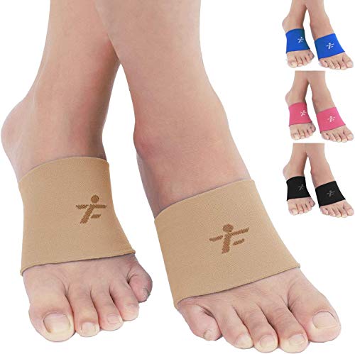 TOFLY Kompressions-Fußgewölbe-Bandage, 1 Paar, mehrere Farben, für Männer und Frauen, 20-30 mmHg, Plantarfasziitis-Bandage zur Schmerzlinderung, Patentnaht - Unterstützung für Fußpflege, Beige L Cover