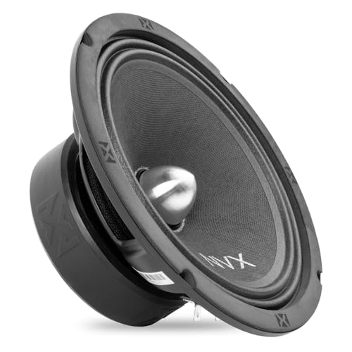 Image of NVX® VPRO8BM 8" Premium Loudspeaker, 500W Max (250W RMS), 4-Ohm, 1.5" Voice Coil, Pro Audio Midrange with Bullet Aluminum Phase Plug, Easy to Install in Cars/Trucks/Doors (1-Speaker)