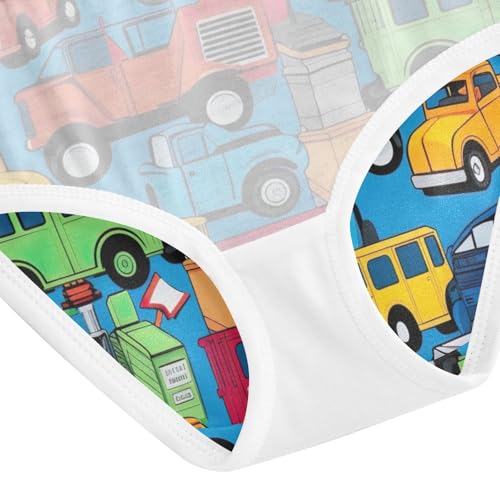Toddler Panties, Kid's Vehicle Girls Cotton Underwear, 2T–8 Years4