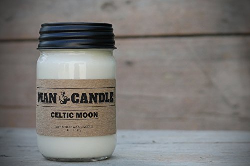 Best Man Candle - Best Soy Beeswax Candle - Premium Quality - Recyclable Mason Jar - Novel Gift - 11 Oz Large Candle - Scented Candles - Celtic Moon Scent #TOP1