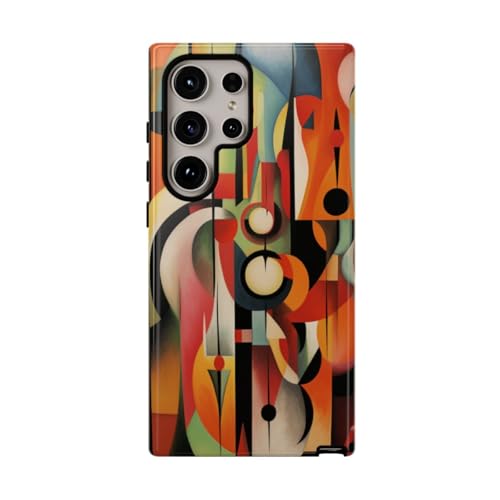 Coque Samsung S24 Ultra orange protection rigide motif géométrique