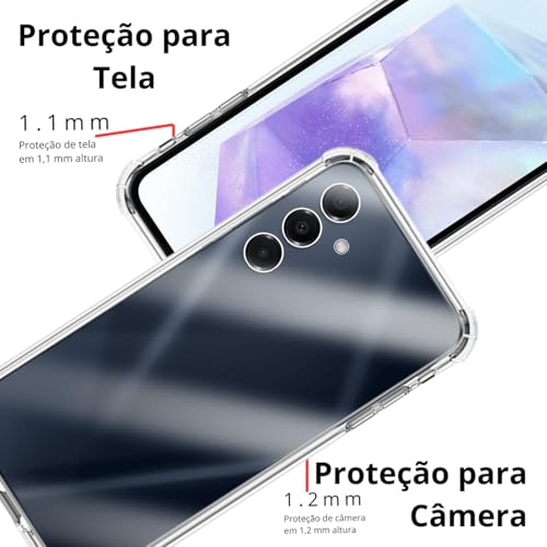 Kit Capa Antiqueda e Película 3D de Privacidade Compatível Samsung Galaxy A55