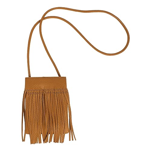 Image of Women Leather Fringe Messenger Bag Mini Hobo Crossbody Tassel Shoulder Bags