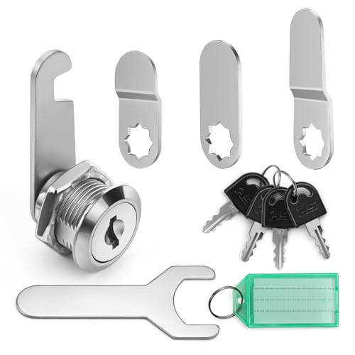 GlasFlength Cerradura Buzon 16mm, Cerradura de Buzón con 4 llaves y 4 Placas de Bloqueo Diferentes Cerra dura de Palanca Cerra dura de Leva para Puerta de Armario Bu zón Archivos Escritorio de Oficina