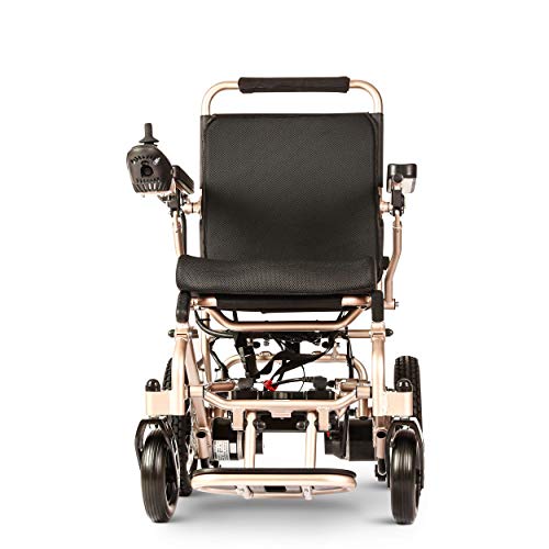 Fold And Travel Lightweight Electric Wheelchair, Mobility Scooter Wheel Chair, Aviation Travel Safe Power Wheelchair Foldable Silla De Ruedas Electrica Para Adultos (Gold, 17") #TOP1