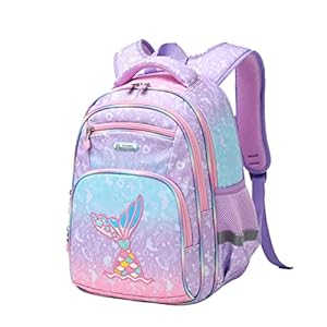 Cusangel School Bookbag, Durable Cute Multi Compartment Preschool Primary Backpack for Boys Girls