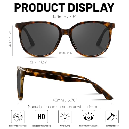 YMRFW Retro Polarized Sunglasses for Women Men Classic Vintage Style Trendy Shade UV400 Protection Lens — view 5