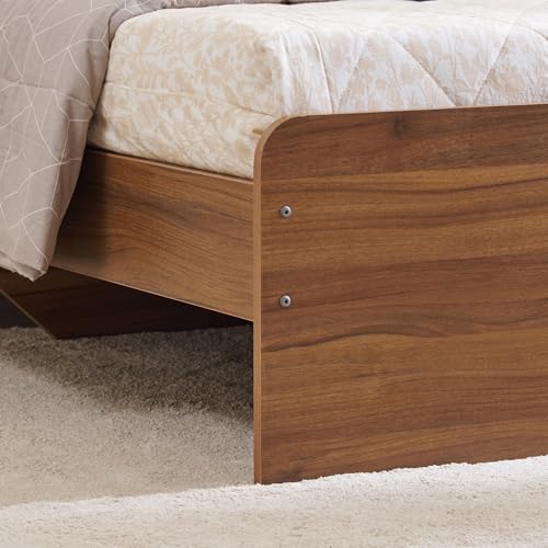 Image of Home Centre | Helios David Smith King Size Bed | Engineered Wood | Teak | 1 Year Warranty