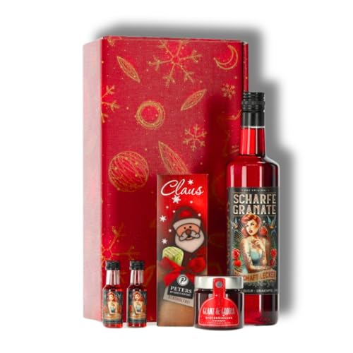 Scharfe Granate Geschenkset – Premium Granatapfel-Chili Likör 0,7 l in hochwertiger Geschenkbox...