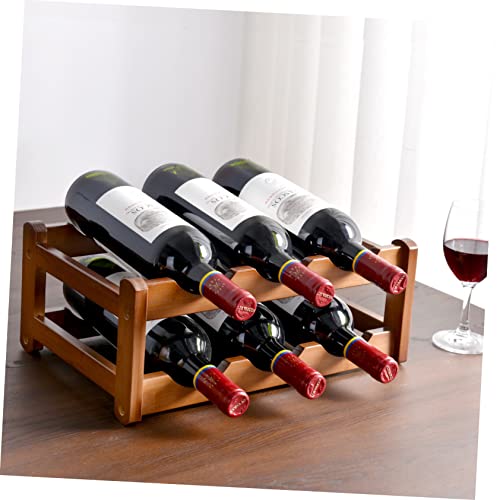 Soporte de madera para botellas de vino para mesa miniatura 7