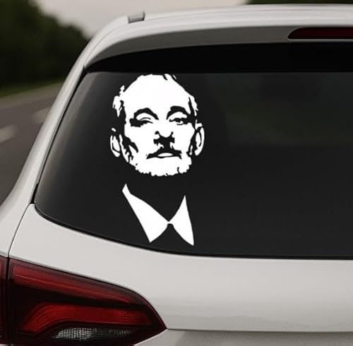 Bill Murray Outline Face Figure Vinyl Decal Bumper Sticker for Car White, Die Cut Vinyl Decal for Windows, Cars, Trucks, Tool Boxes, laptops, MacBook 6.5