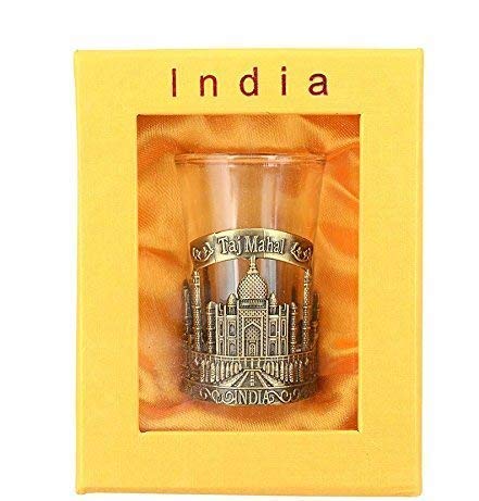 Zenn Taj Mahal Indian Handicrafts Shot Glass,Perfect for home,gifts and travel Shot Glasses with Storage Box