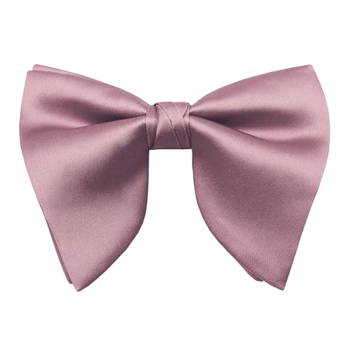 Image of Luckyvestir Oversized Bow Ties for Men, Pre Tied Clip on Men's Black Bowtie for Wedding Tuxedo Banquets Formal Wear
