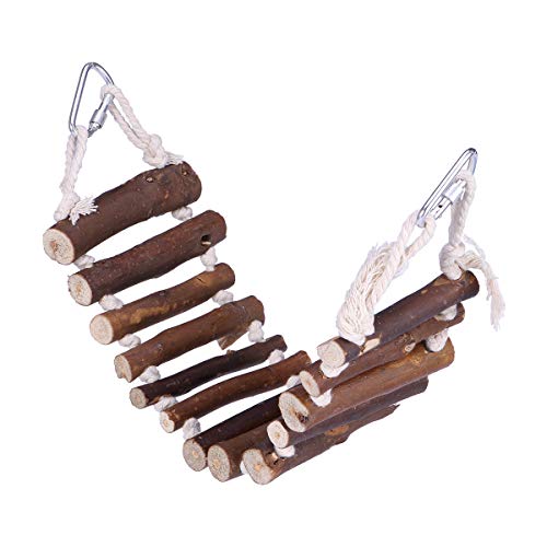 UEETEK Naturals Escalera de Cuerda Aves Juguete Puente Flexible Columpio Escalera para Entrenamiento Mascotas Loros