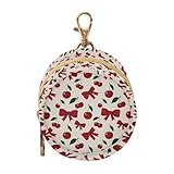 zyrtty Pacifier Case with Hook Red Cherry Bow Fruit Pattern Pacifier Holder Pod Easily Attaches to Diaper Bag or Purse