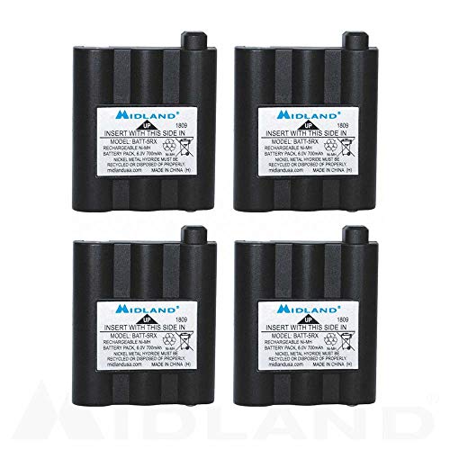 Midland AVP17 Rechargeable Battery Packs for Midland XT511, T290, T295 and GXT Series GMRS Radios - 4-Pack