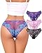 UGDUCK Lace Underwear for Women Sexy Cheeky Panty Seamless Women's Underwear Hipster Ladies No Show Breathable Bikini 3 Pack