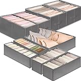 ULENDIS 9 Pack Upgraded Wardrobe Clothes Organizer for Drawers, Foldable Clothes Drawer Separation B