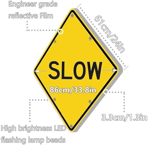 24-Inch Solar-Powered LED Pedestrian Crossing Sign - Flashing Traffic Warning with Reflective Film for Enhanced Visibility and Safety