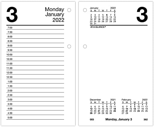 2022 Daily Desk Calendar Refill by AT-A-GLANCE, 3-1/2" x 6", Loose-Leaf (E71750)