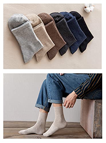 Mens Cotton Crew Socks Thin Cushioned Cotton Socks for Mens Calf Socks 7Pairs3