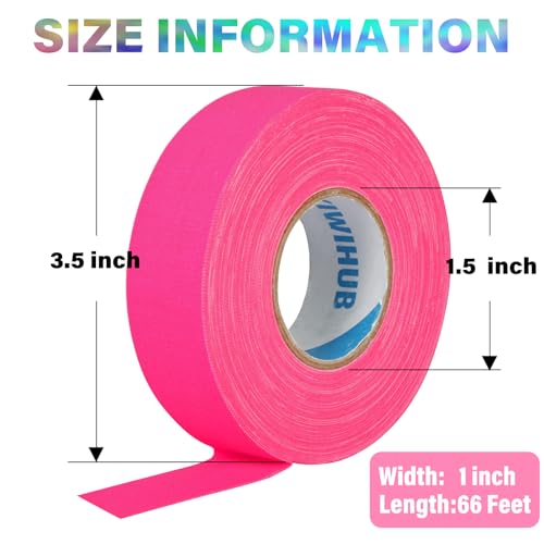 KIWIHUB Fita de Tecido Neon Gaffer, Fita Neon Reativa A Uv para Suprimentos de Festa Glow, 1