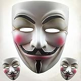 Adorox (10 Masks) V for Vendetta White Costume Face Mask Anonymous Guy Fawkes