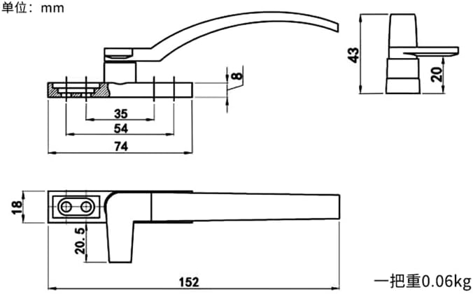 window handle， Aluminum Alloy Casement Latches Plastic Steel Open Door Window Lock le Repair Replacement Parts(Right)