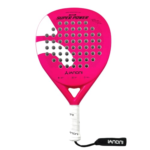 Pink Padel Racket Super Power – Carbon Fiber 3D Surface