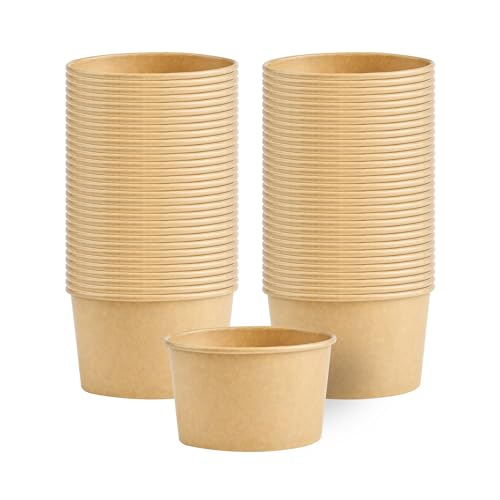 Image of Coppetta 12 Ounce Dessert Cups, 50 Greaseproof Ice Cream Cups - Lids Sold Separately, For Hot And Cold Foods, Kraft Paper Yogurt Bowls, Disposable, For Sundaes, Mousse Or Puddings - Restaurantware