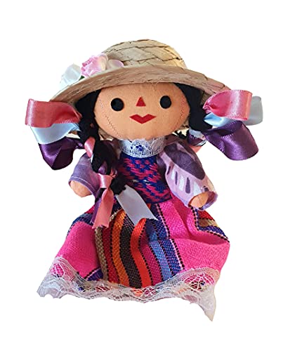 Muñeca de trapo tradicional mexicana de 7 pulgadas miniatura 1