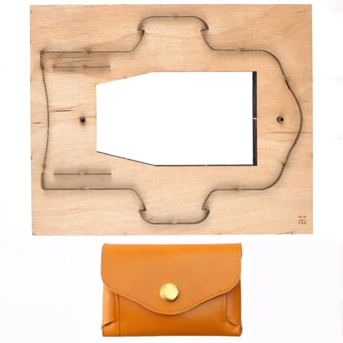 Image of GORGECRAFT Leather Cutting Template Metal Carbon Steel Card Bag Holder Shapes Cutter Punching Embossing Mould Stamping Die Tool with Smooth Wooden Base for DIY Craft Projects Supplies