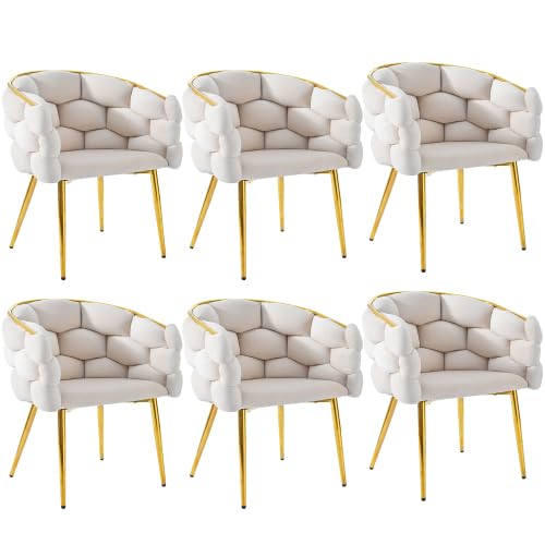 Set di 6 sedie versatili per più ambienti: queste lussuose sedie in velluto fungono da sedie salvaspazio da pranzo (44 x 41 x 74 cm), eleganti sedie da toeletta o poltrone accentuanti in soggiorno o camera da letto. Il suo design compatto offre un utilizzo flessibile senza sprecare spazio.