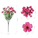 Artificial Flowers for Outdoor Indoor Garden Home Decoration, Faux Flower Daisy with Eucalyptus Leaves Fake Plants Greenery Boxwood Porch Patio, 12 Bundles (Mix Pink Red Purple Yellow) - Image 4