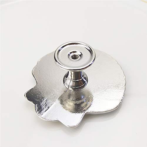 brandname,RRRuo Cabinet Seashell Drawer Knob Zinc Alloy for Wardrobe Dresser Cupboard Cabinet Kitchen Door Pulls Handles Decoration 4 Pieces (Silver) - Image 3