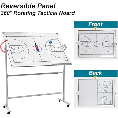 Tableau blanc double face effaçable à sec pour stratégie tactique sportive - 3