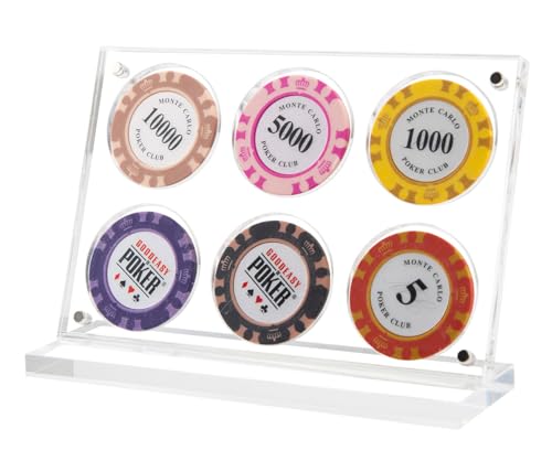 Poker Chip Display Case Casino Chip Stand Holder Clear Acrylic Box Collection Military Coin UV Protection