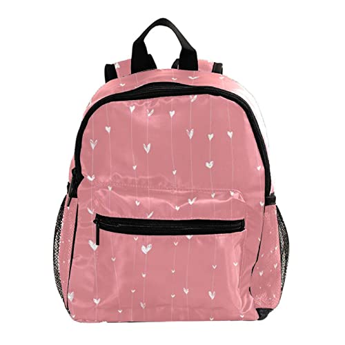 Sac à dos pour enfants 30,5 cm léger anti-salissure avec motif lettres d'amour rose