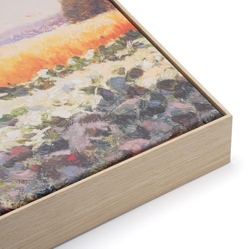 Akfado Floating Frame for 36x48 Canvas Paintings with 1.5 Deep DIY Metal Canvas Floater rames for Abstract Art Prints Family Wedding Portraits Gallery Wall Art Decor No Glass & Back (Natural)