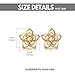 14K Solid Gold Flower Stud Earrings With Push Backs for Women, Real Yellow Gold Elegant Flower Jewelry Gift for Her, Mom, Wife, Girls