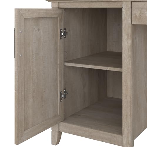 Bush Home Key West Computer Desk with Storage | Farmhouse PC Table for Home Office in Washed Gray | 54W x 24D