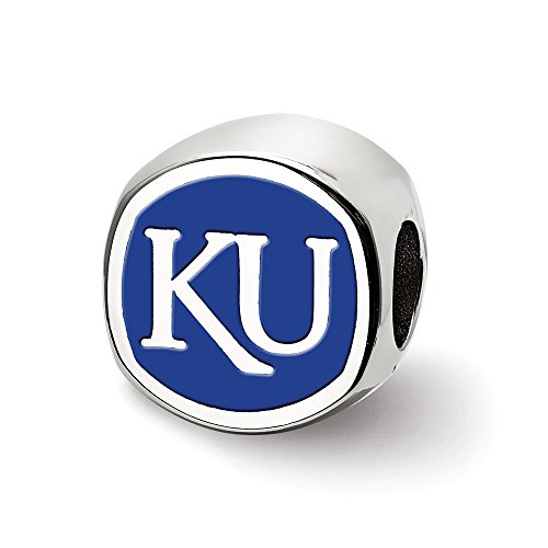Kansas Cushion Shaped Logo Bead (Sterling Sliver)