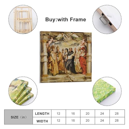 Toile Rubens Saint Thomas d'Aquin impression haute définition 60x60cm premium