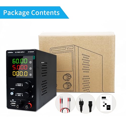 Image of DC Power Supply Variable,60V 5A 300W Adjustable Switching DC Regulated Bench Power Supply with High Precision 4-Digit LED Display, 9V /2A 18W USB Port, Coarse and Fine Adjustment